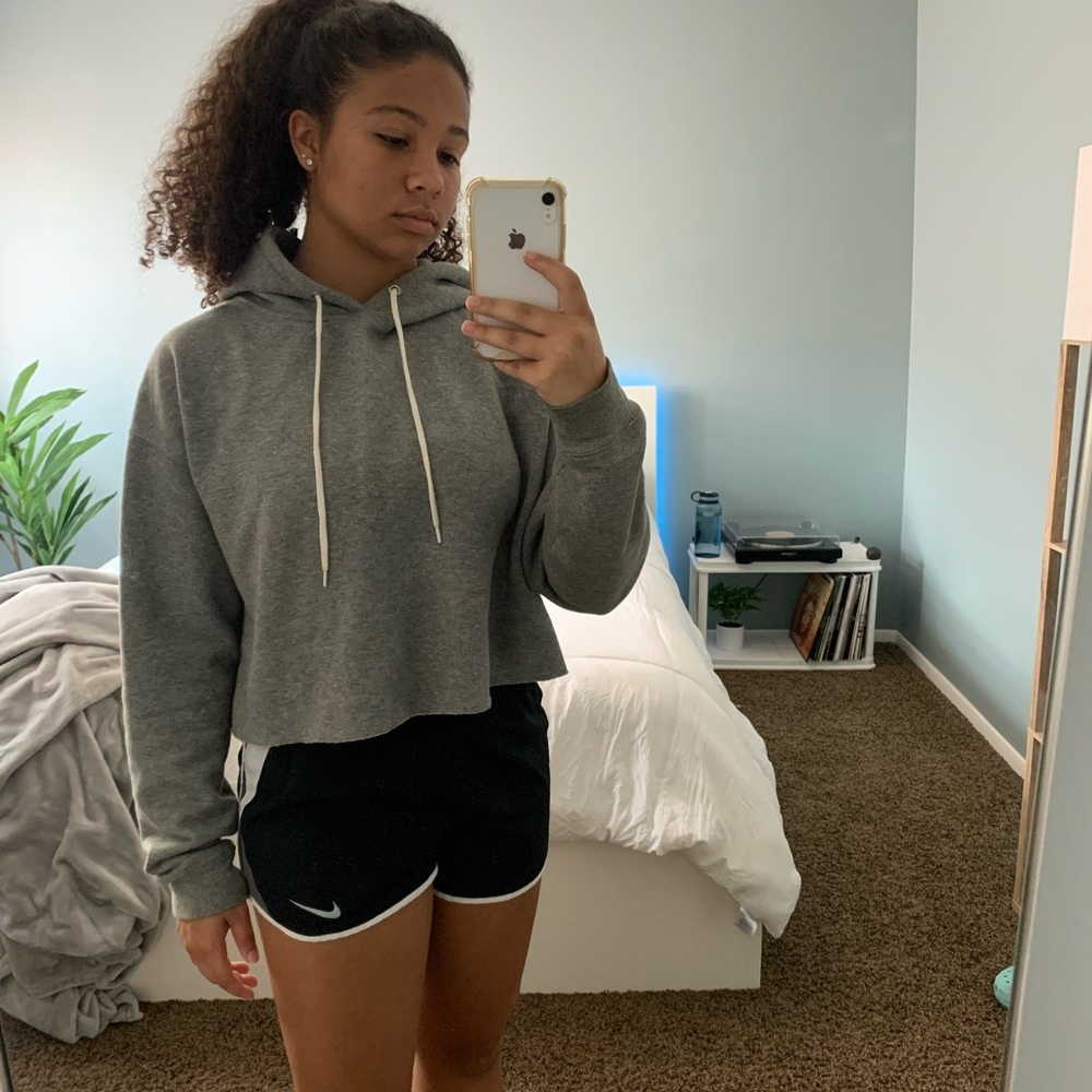 Crop Grey Hoodie